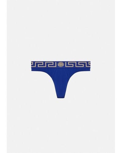 Versace Greca Border Thong - Blue