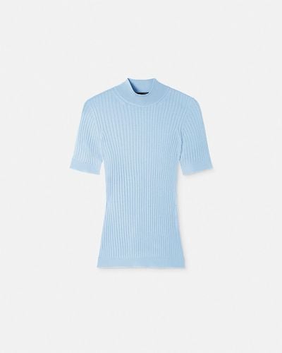 Versace Ribbed Knit T-shirt - Blue