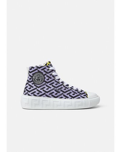 Versace Greca High Top Sneakers - Purple
