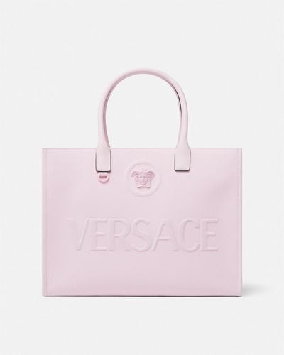 Versace La Medusa Canvas Large Tote Bag - Pink