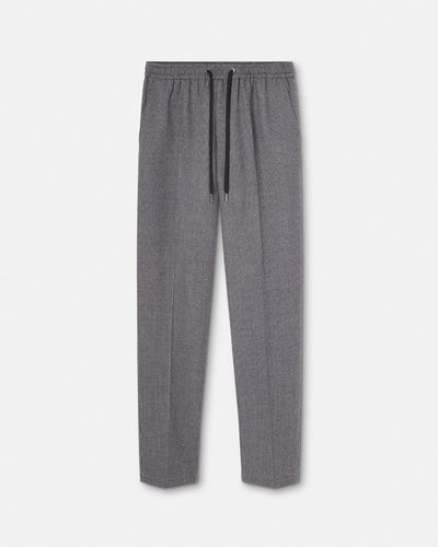 Versace Mouliné Wool Drawstring Pants - Gray
