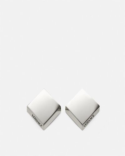 Versace Mosaic Logo Earrings - White