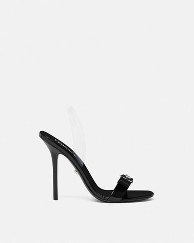 Versace Gianni Ribbon Slingback Sandals 110 Mm - Natural