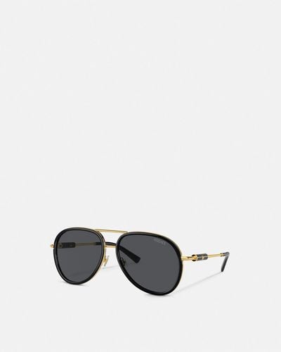 Versace Medusa Roller Pilot Sunglasses - White