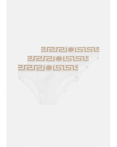 Versace Greca Border Briefs 3-pack - White