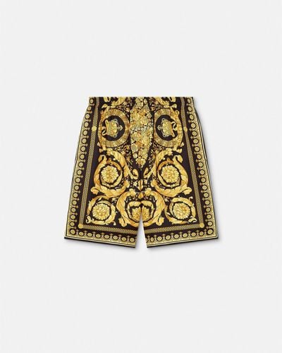 Versace Barocco Silk Shorts - Metallic