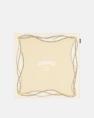 Versace Greca Nautical-print Silk Scarf - Natural