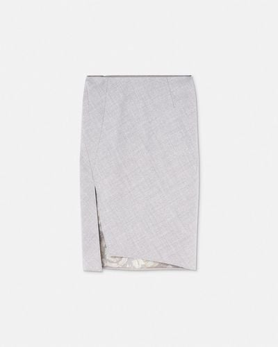 Versace Mélange Slit Pencil Skirt - White