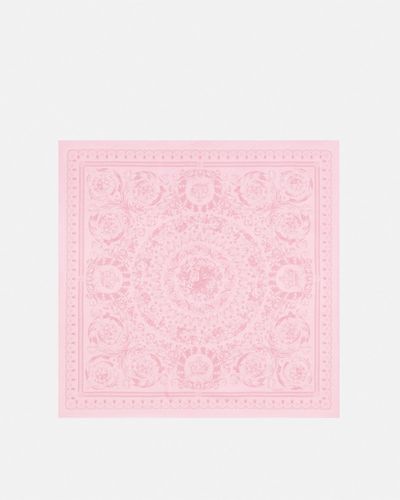 Versace Barocco Large Silk Foulard 90 Cm - Pink