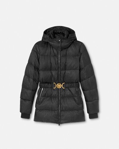 Versace Barocco Jacquard Puffer Jacket - Black