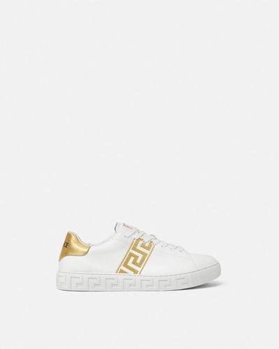 Versace Embroidered Greca Sneakers - White