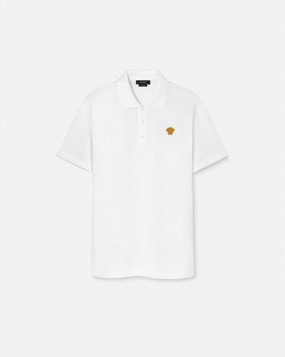Versace Embroidered Polo Shirt - White