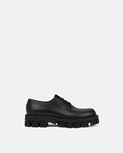 Versace Greca Portico Derby Shoes - Black