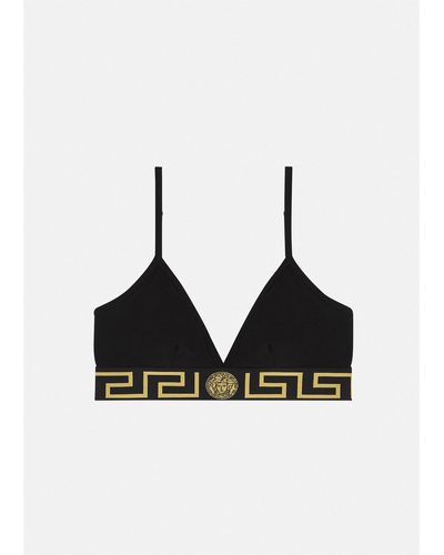 Versace Greca Border Triangle Bralette - Black