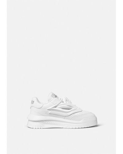 Versace Medusa Leather Low-top Sneakers - White