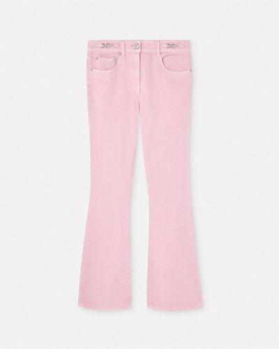 Versace Medusa '95 Crop Flared Jeans - Pink