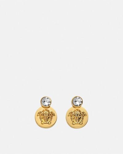 Versace Crystal Medusa Earrings - Metallic