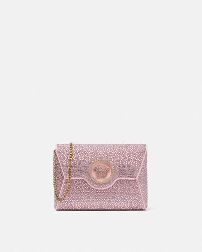 Versace Crystal La Medusa Envelope Clutch - Pink