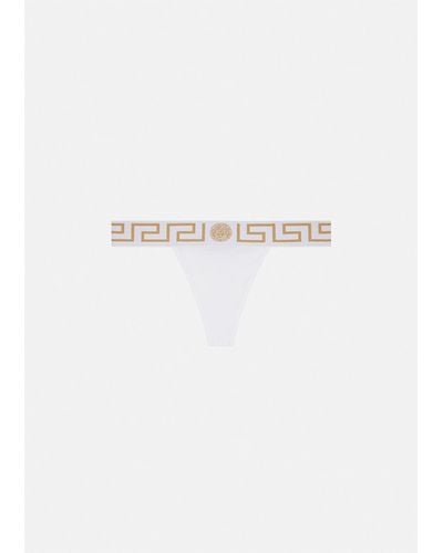 Versace Greca Border Thong - White