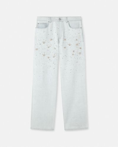 Versace Embellished Jeans - White