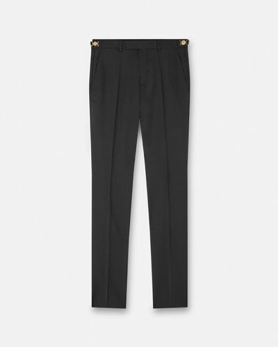 Versace Wool Formal Pants - Black
