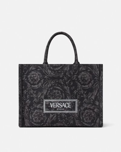 Versace Barocco Athena Medium Tote Bag - Black