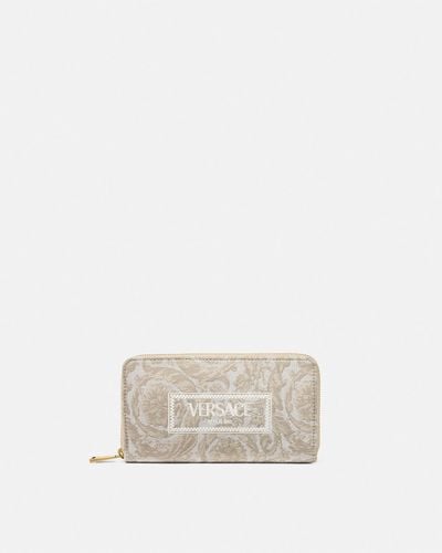 Versace Barocco Jacquard Long Wallet - White