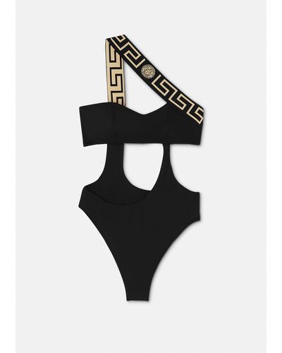 Versace Greca Border One-piece Swimsuit - Black