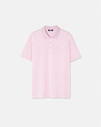 Versace Milano Stamp Polo Shirt - Pink