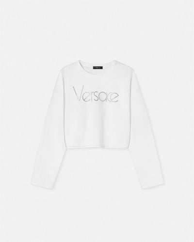 Versace 1978 Re-edition Logo Crop Sweatshirt - White