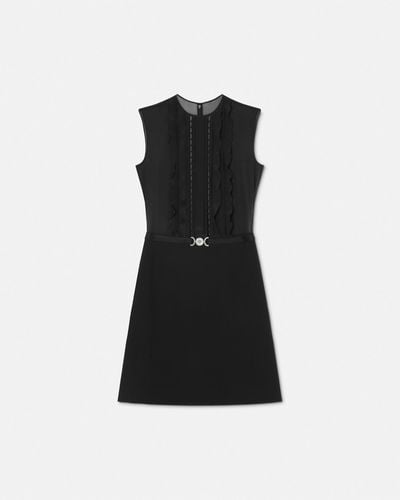 Versace A-line Silk Georgette Mini Dress - Black