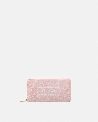 Versace Barocco Jacquard Long Wallet - Pink