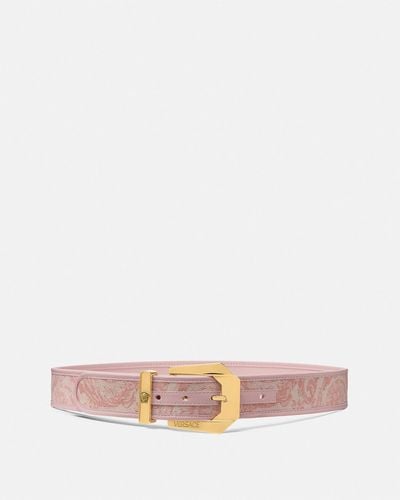 Versace Medusa Heritage Barocco Jacquard Belt 4 Cm - Pink