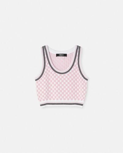 Versace Contrasto Knit Tank Top - Pink