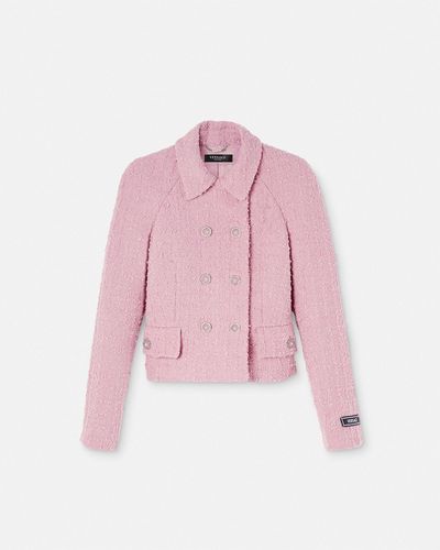Versace Heritage Tweed Raglan Jacket - Pink