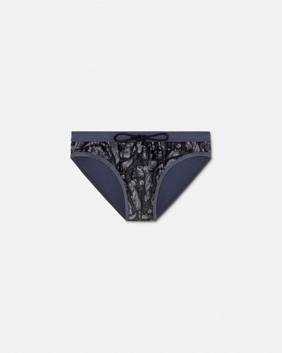 Versace Barocco Swim Reversible Briefs - Blue