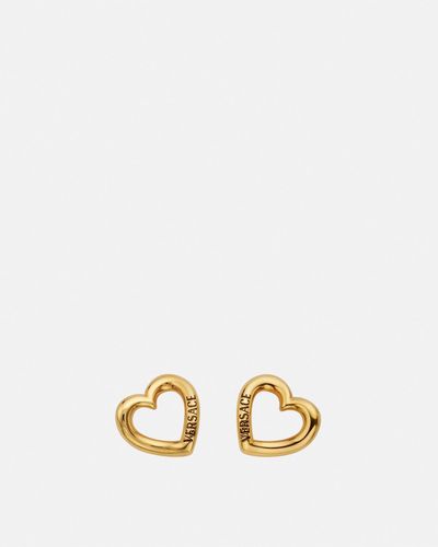 Versace Heart Earrings - Metallic