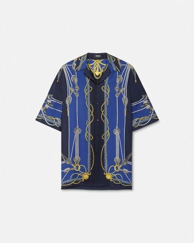 Versace Nautical Silk Shirt - Blue
