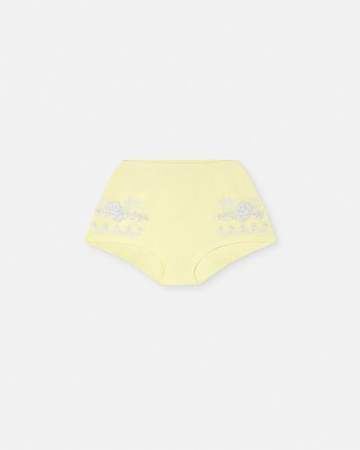 Versace Embroidered Cashmere Knit Shorts - White