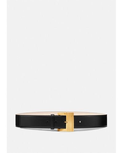Versace Greca Leather Belt 4 Cm - White