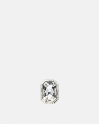 Versace Crystal Greca Quilting Ring - White