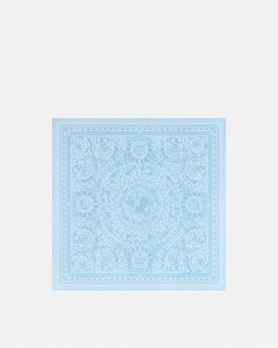 Versace Barocco Silk Foulard 70 Cm - Blue
