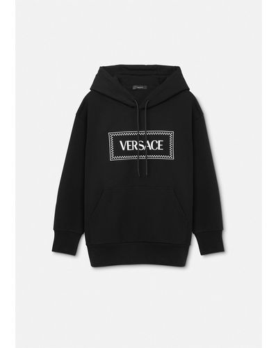 Versace Embroidered Logo Hoodie - Black
