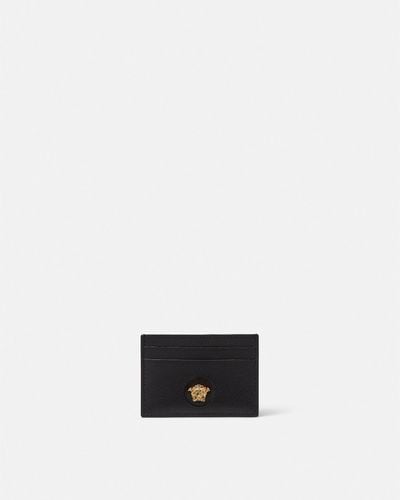 Versace La Medusa Colorblock Leather Card Case - Black