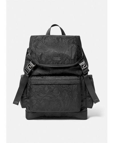 Versace Neo Nylon Jacquard Backpack - Black