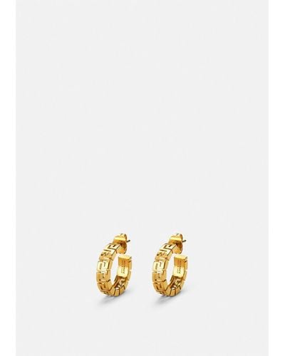 Versace Greca Hoop Earrings - Metallic