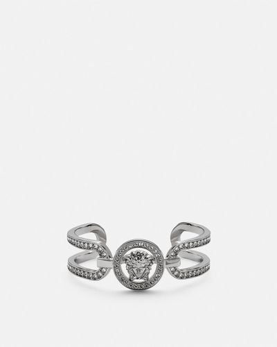 Versace Crystal Medusa '95 Cuff Bracelet - White