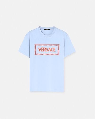 Versace Embroidered Logo T-shirt - Blue