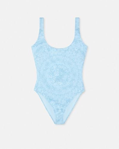Versace Barocco One-piece Swimsuit - Blue