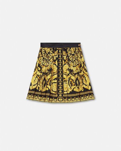 Versace Barocco Pleated Skirt - Natural